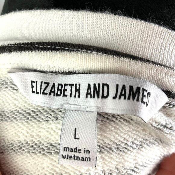 Elizabeth and James Striped Cotton Crewneck Sweater Large - Picture 5 of 6
